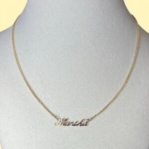 Vintage Martha name necklace gold tone